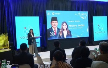 Menkomdigi Meutya Hafid memberikan sambutan dalam peluncuran Garuda Spark Innovation Hub di BLOCK71, Bandung, Sabtu (27/09/2025). (Foto: Ardi Widiyansah/Komdigi)