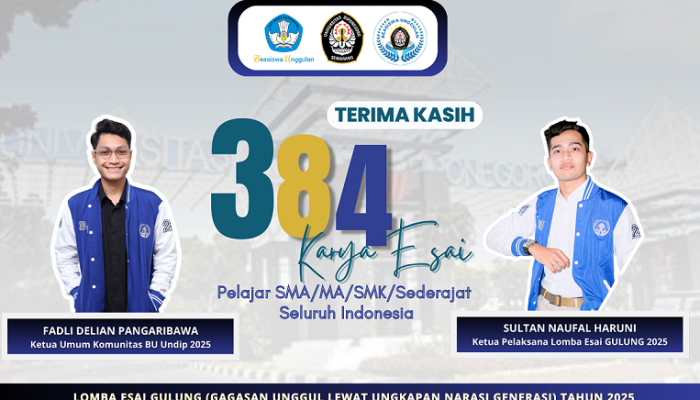 Ratusan Pelajar dari Seluruh Indonesia Adu Gagasan di Lomba Esai GULUNG 2025 Karya Komunitas BU Undip