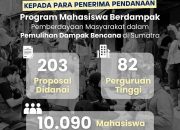 Sebanyak 203 Mahasiswa Ditetapkan sebagai Penerima Dana Pemulihan Bencana di Sumatra